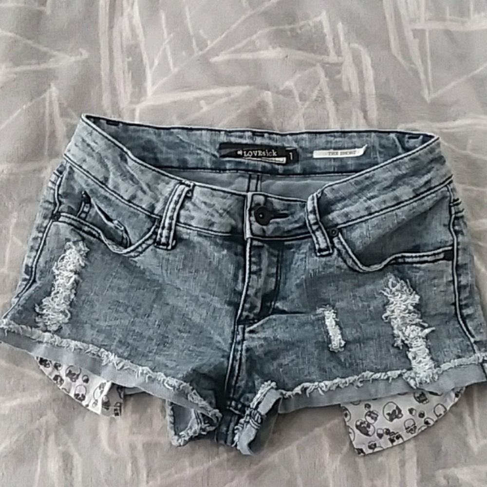 Ripped Denim Shorts